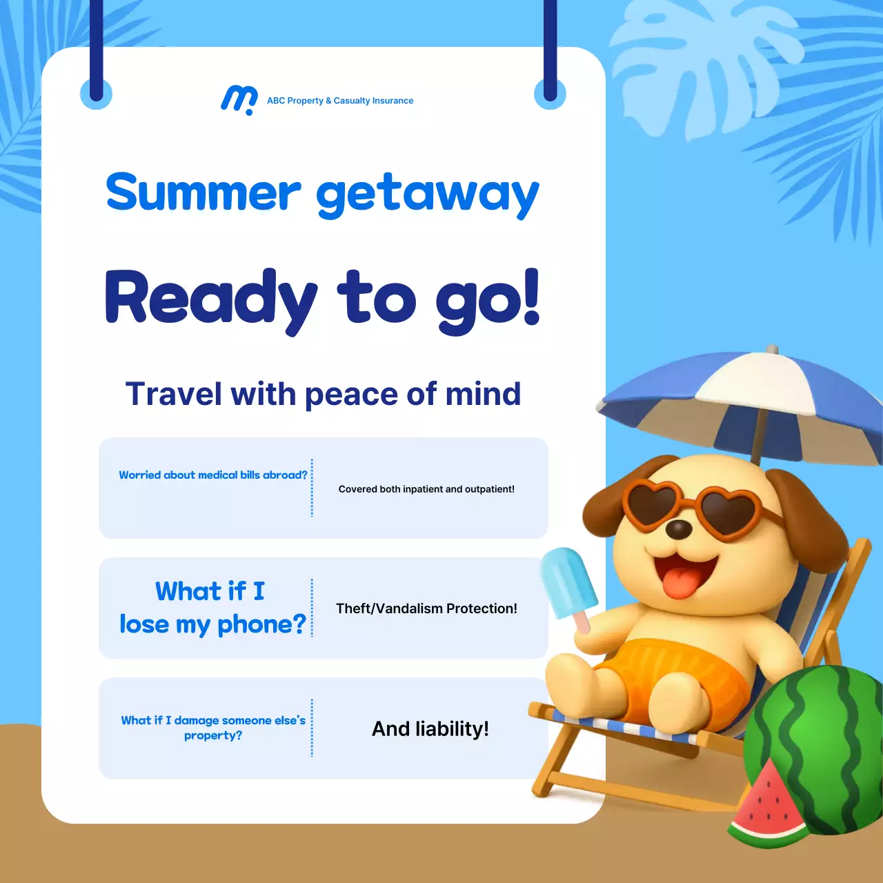 Anúncio do Seguro Viagem Sky Blue Baby