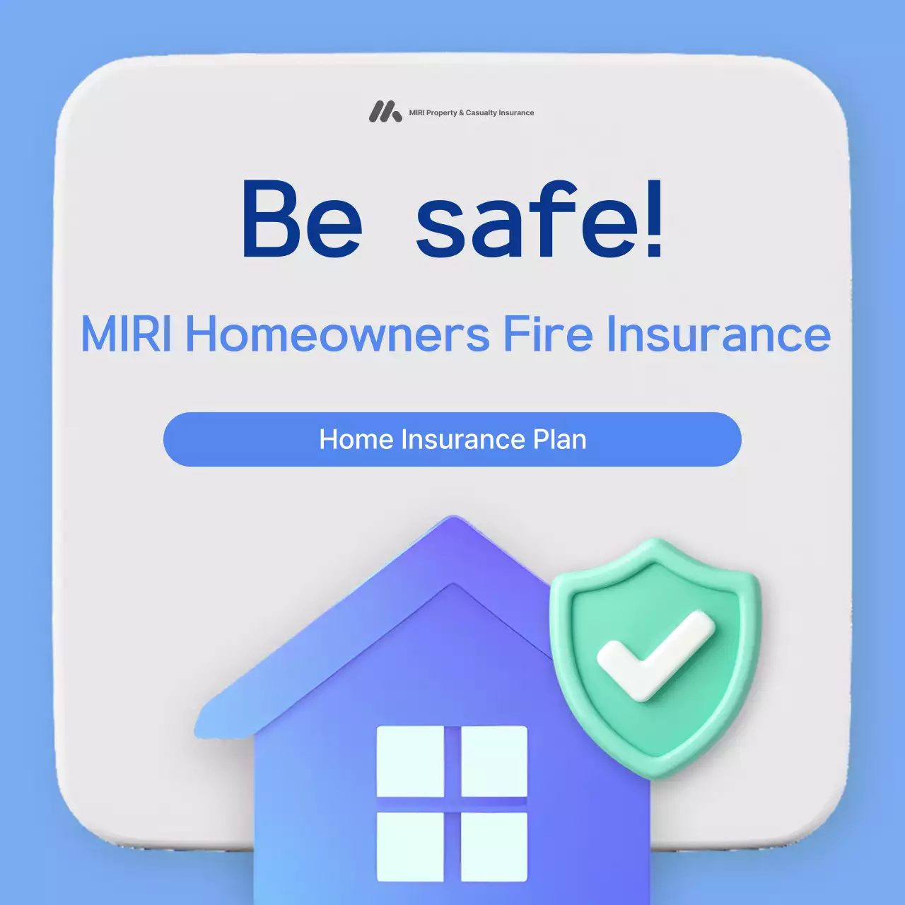 Anúncio de seguro residencial moderno azul-celeste