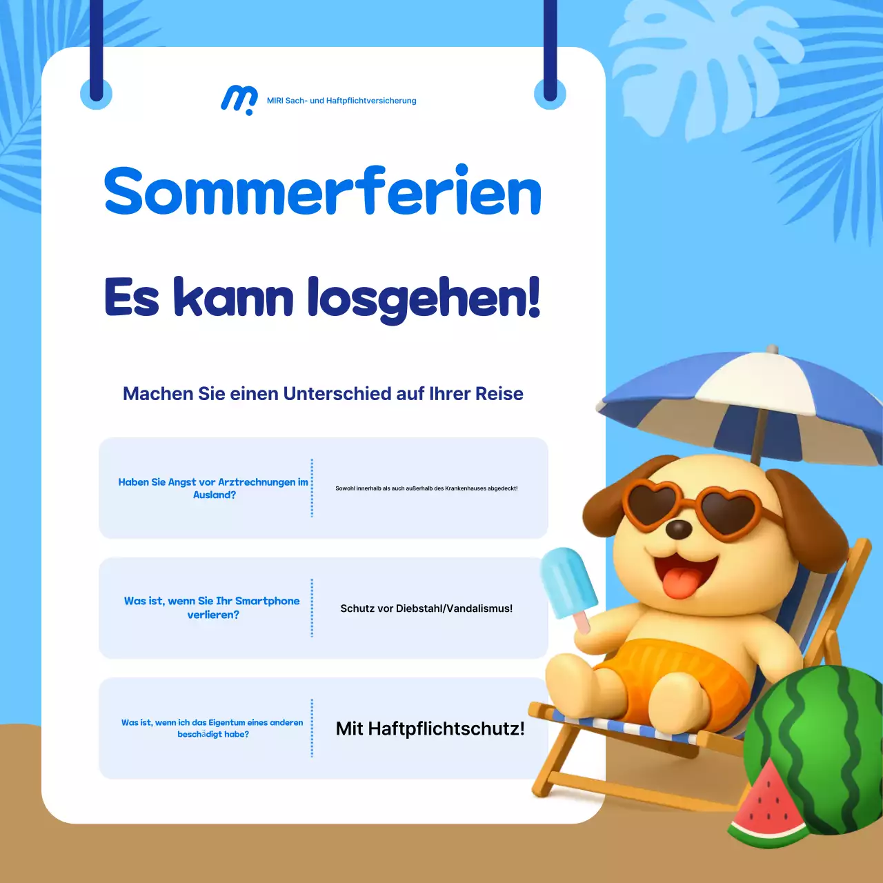 Anzeige der Sky Blue Baby-Reiseversicherung