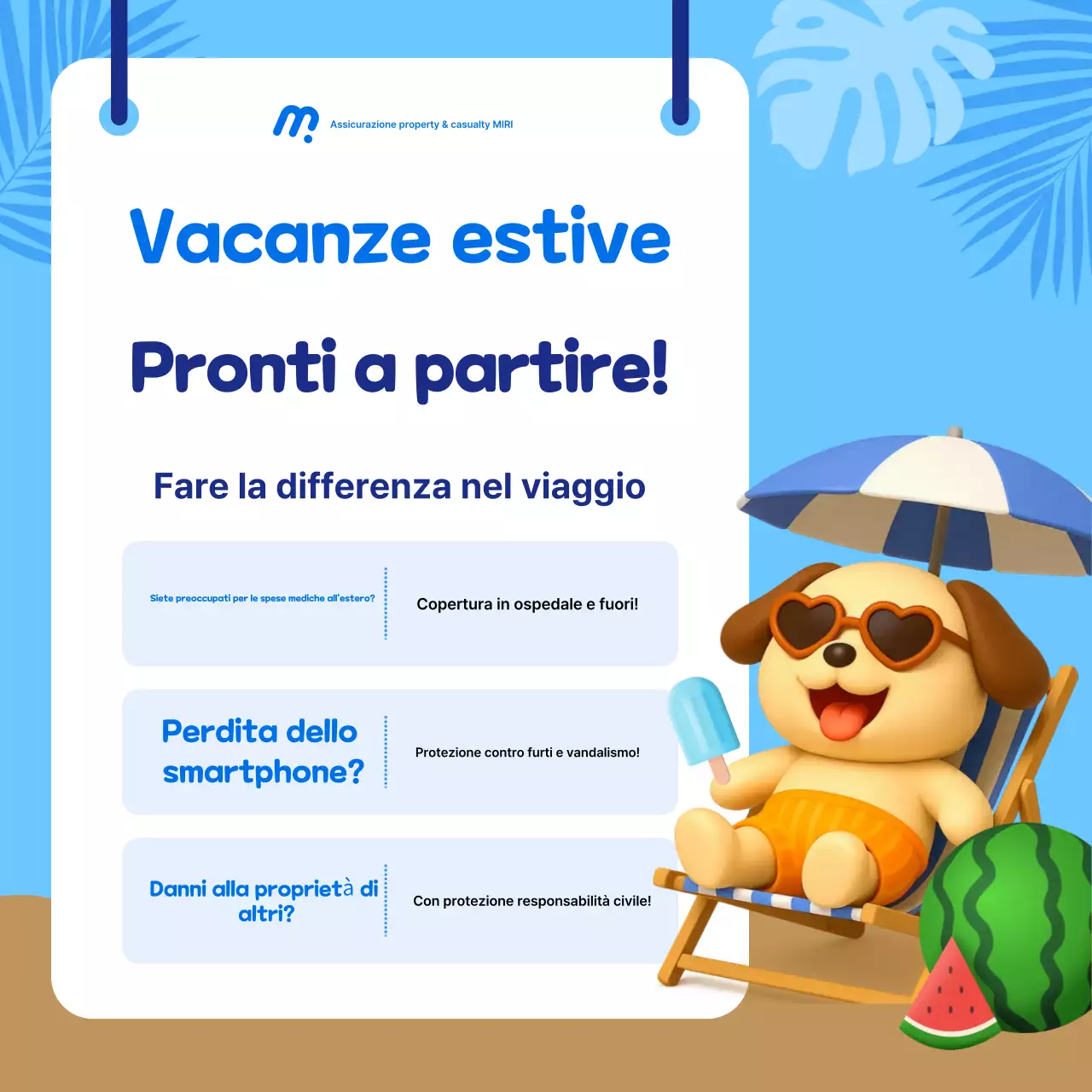 Pubblicità dell'assicurazione di viaggio Sky Blue Baby