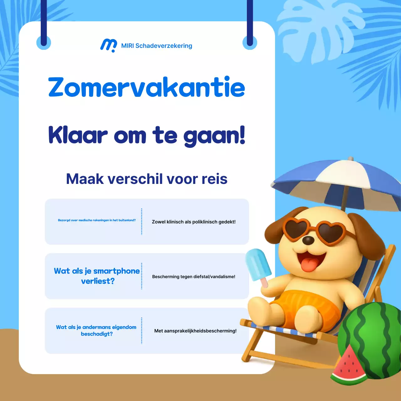 Advertentie voor Sky Blue Baby Reisverzekering