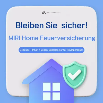 Himmelblaue moderne Hausversicherungsanzeige