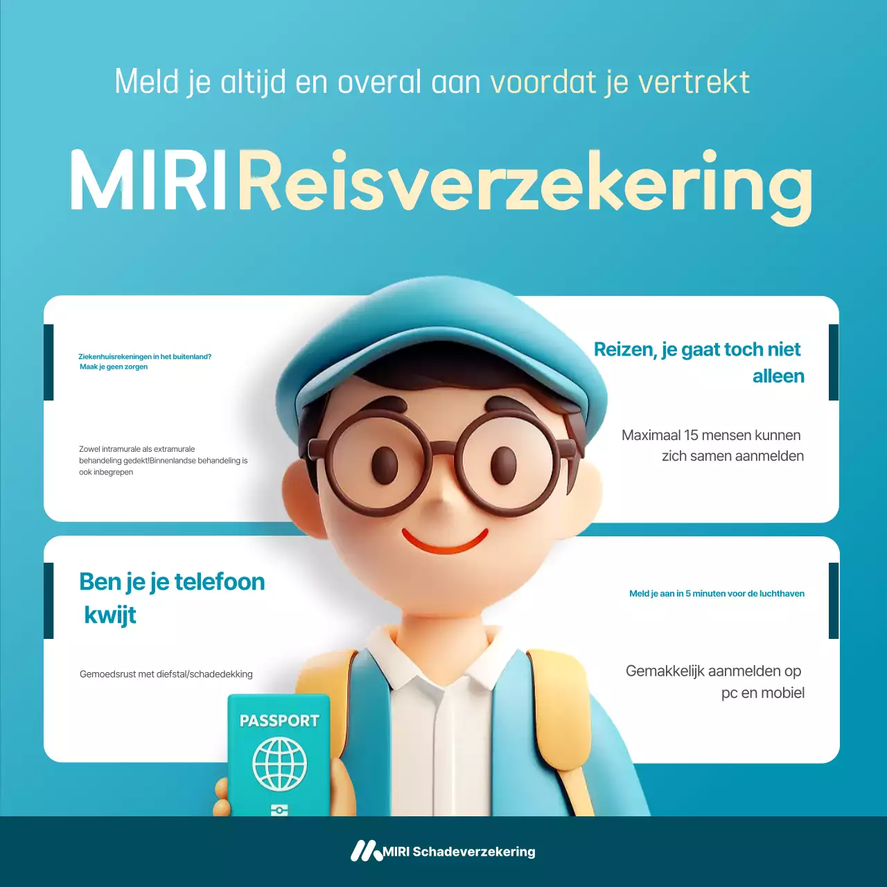 Advertentie voor Sky Blue Modern Travel Insurance