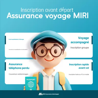Publicité pour l'assurance voyage moderne Sky Blue