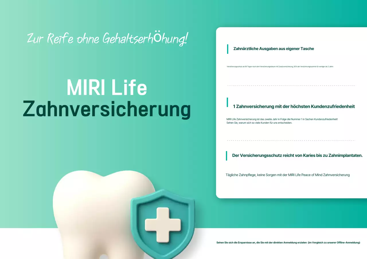 Mint Modern Versicherungsanzeige