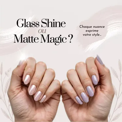 Publication sur les réseaux sociaux pour une publicité élégante pour les ongles beiges