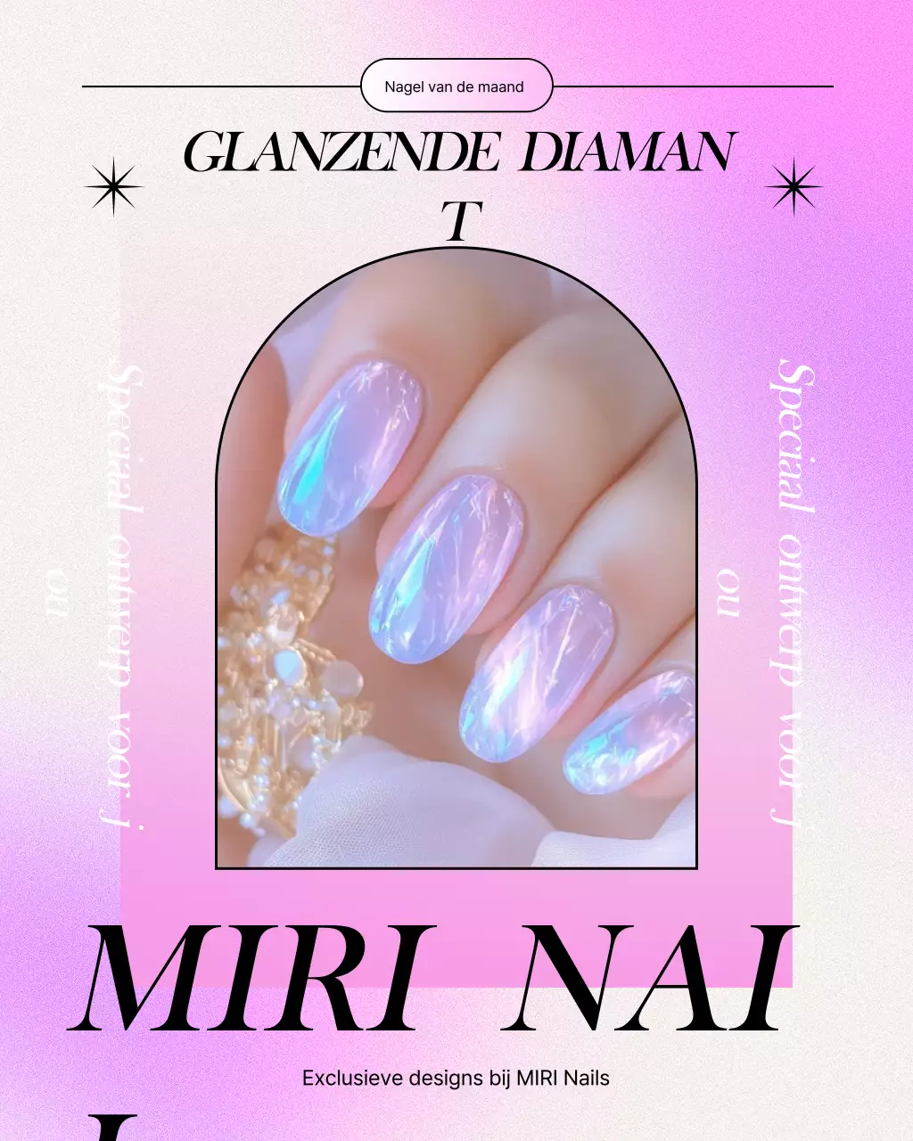 Roze moderne nagelkunstpromotie
