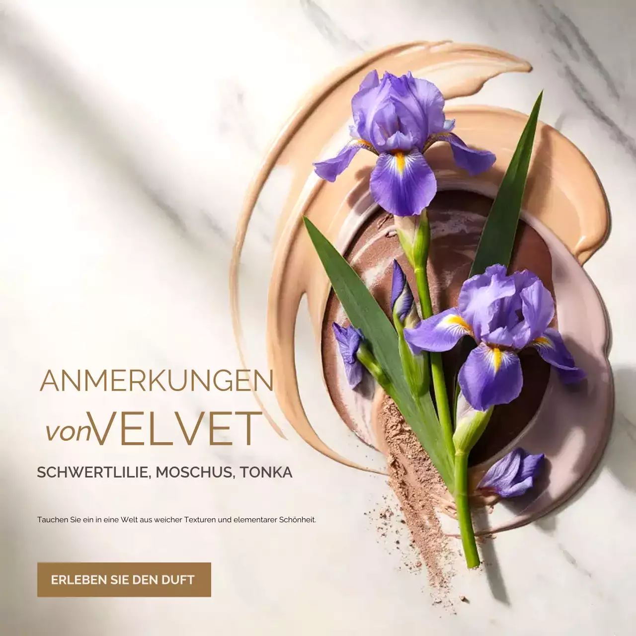 Werbung für den Duft „Purple Elegant“ in den sozialen Medien