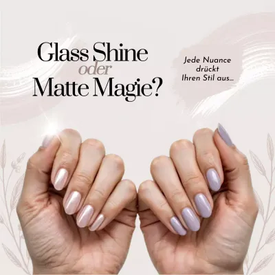 Eleganter Social-Media-Beitrag zu beiger Nagelwerbung