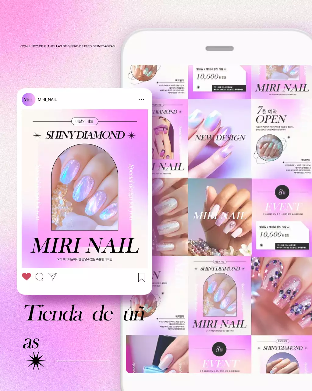 Promoción de arte de uñas moderno en color rosa