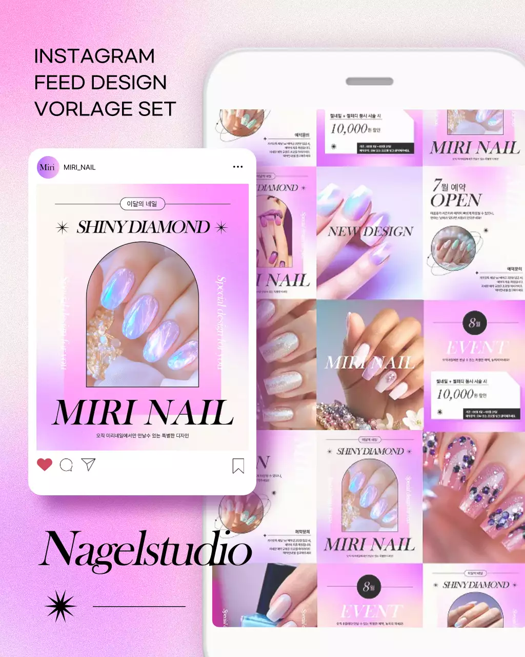 Pinke Moderne Nailart-Aktion