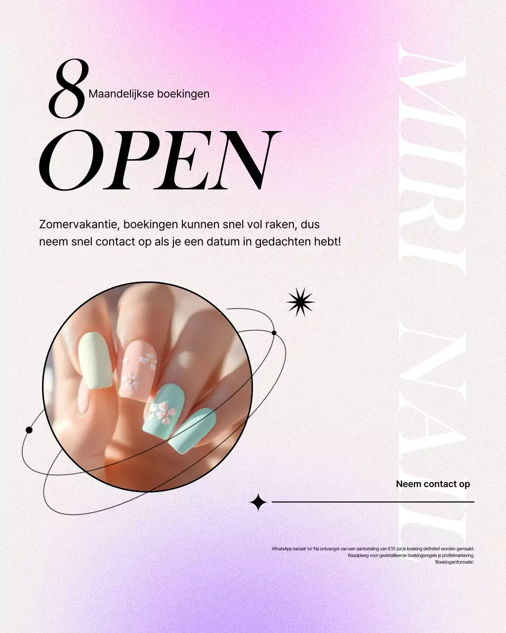 Roze moderne nagelkunstpromotie