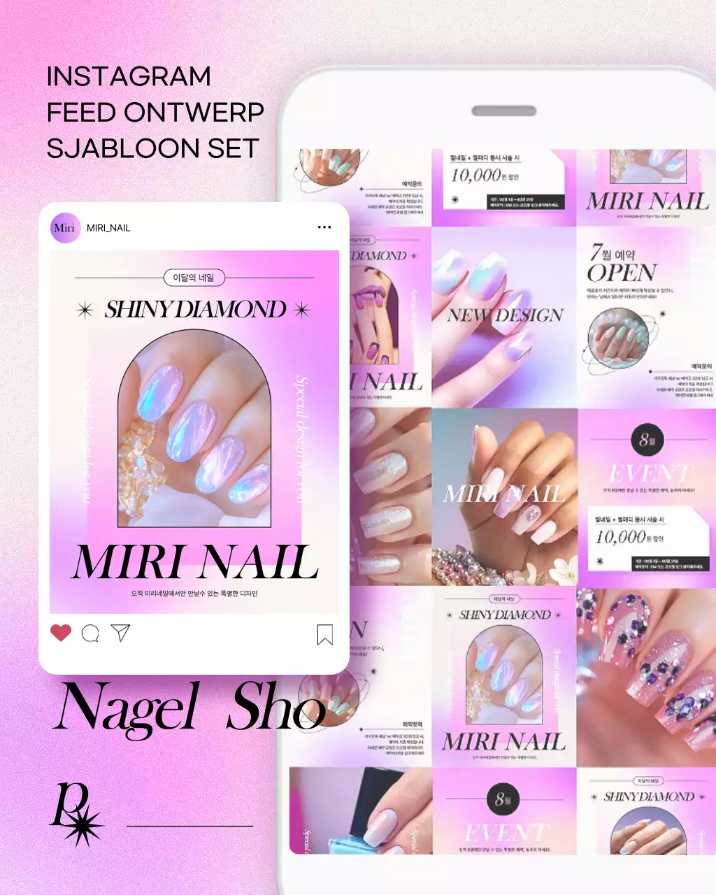 Roze moderne nagelkunstpromotie