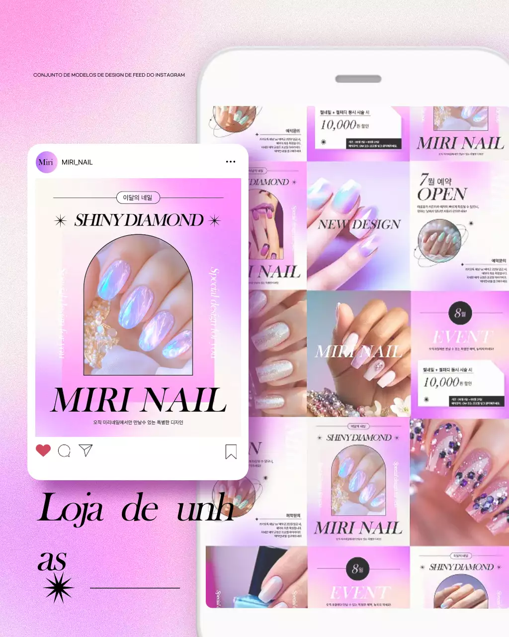 Promoção de Nail Art Moderna Rosa