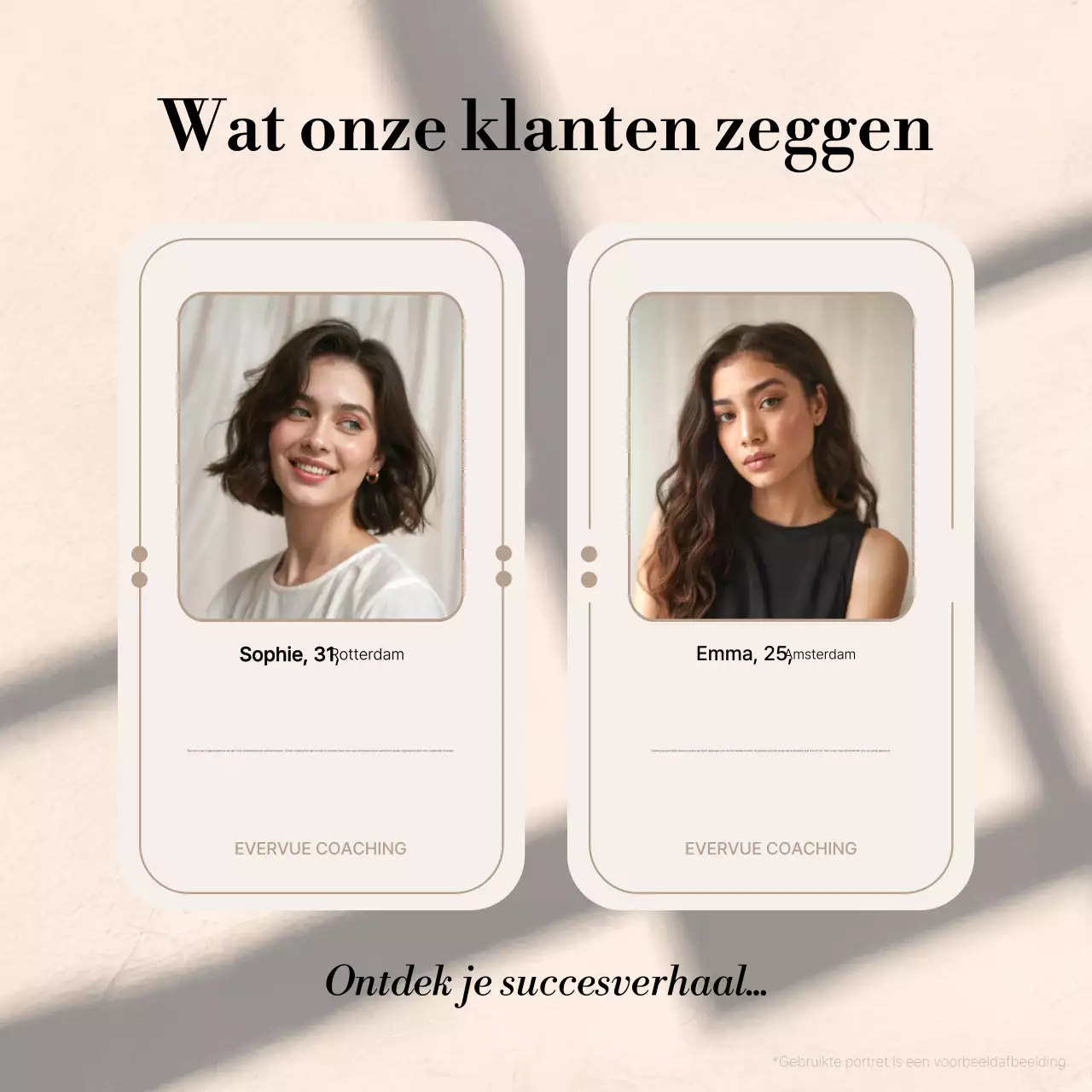 Beige Elegante Coaching Promotie Getuigenis Social Media Post