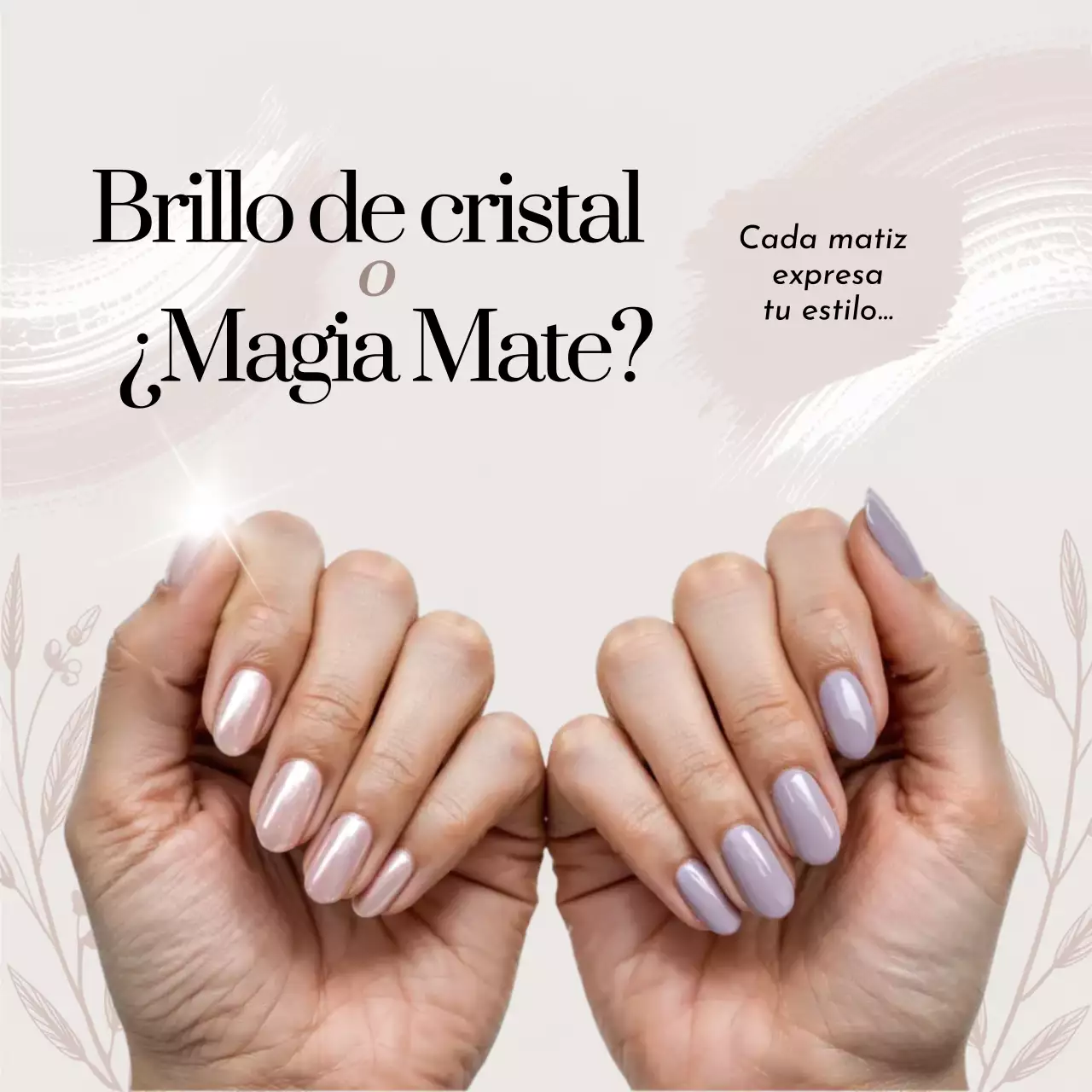 Publicación en redes sociales sobre uñas elegantes en beige
