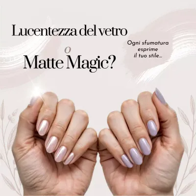 Post sui social media per la pubblicità di unghie eleganti beige