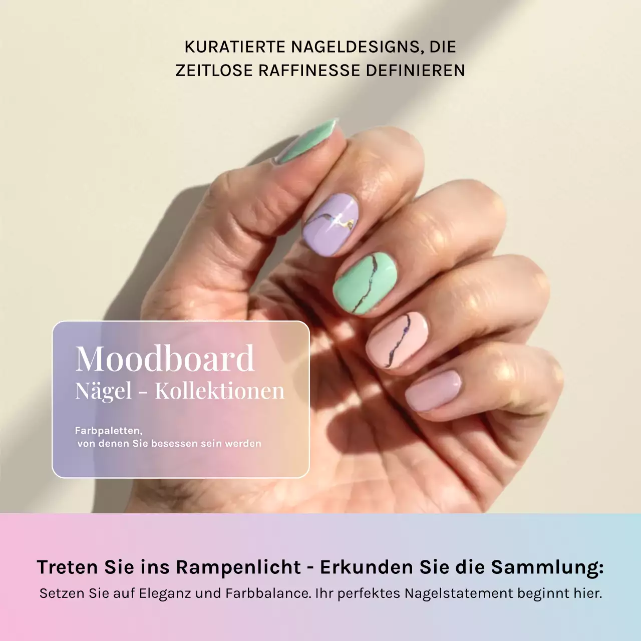Social-Media-Beitrag zur Promotion der Pastel Elegant Nail Collection