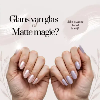 Beige elegante nageladvertentie op sociale media