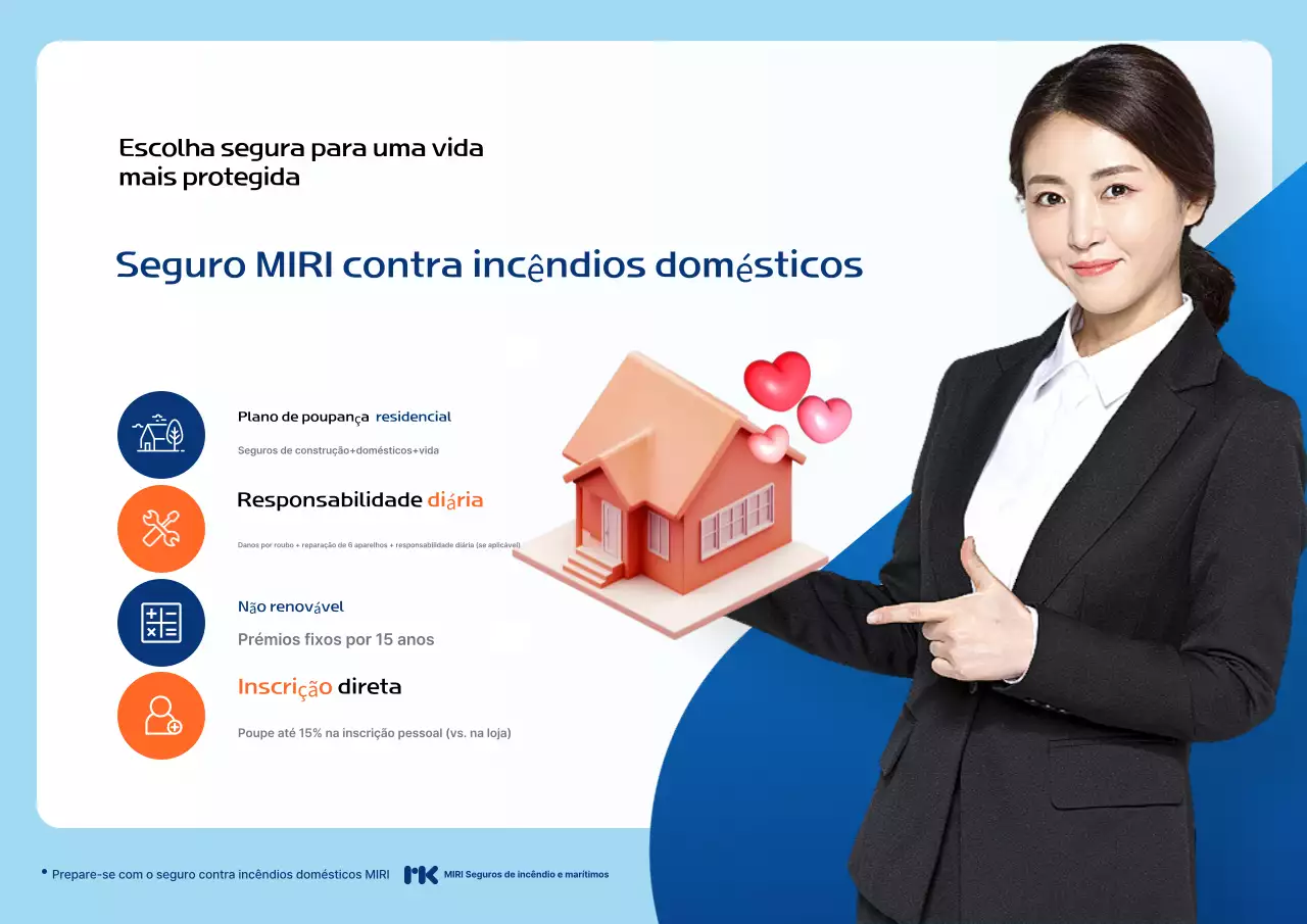 Anúncio de seguro moderno azul-celeste
