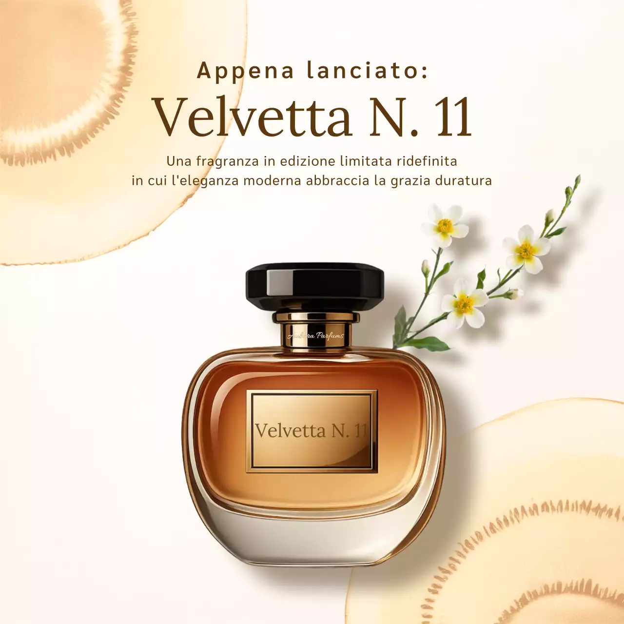 Pubblicità della fragranza Beige Elegant sui social media