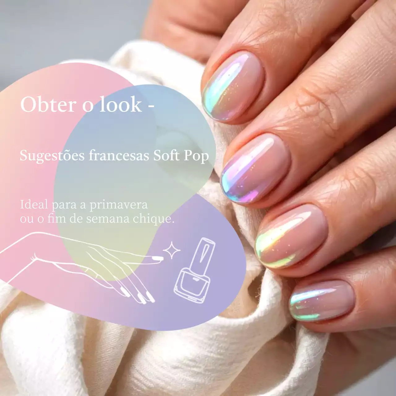 Guia de design de unhas elegantes em arco-íris - publicação em mídia social