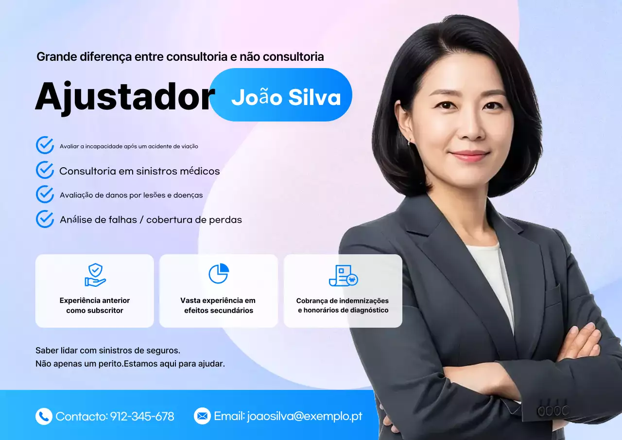 Anúncio do Ajustador de Perdas Moderno Azul