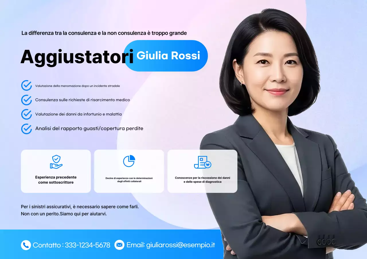 Pubblicità del perito assicurativo Blue Modern