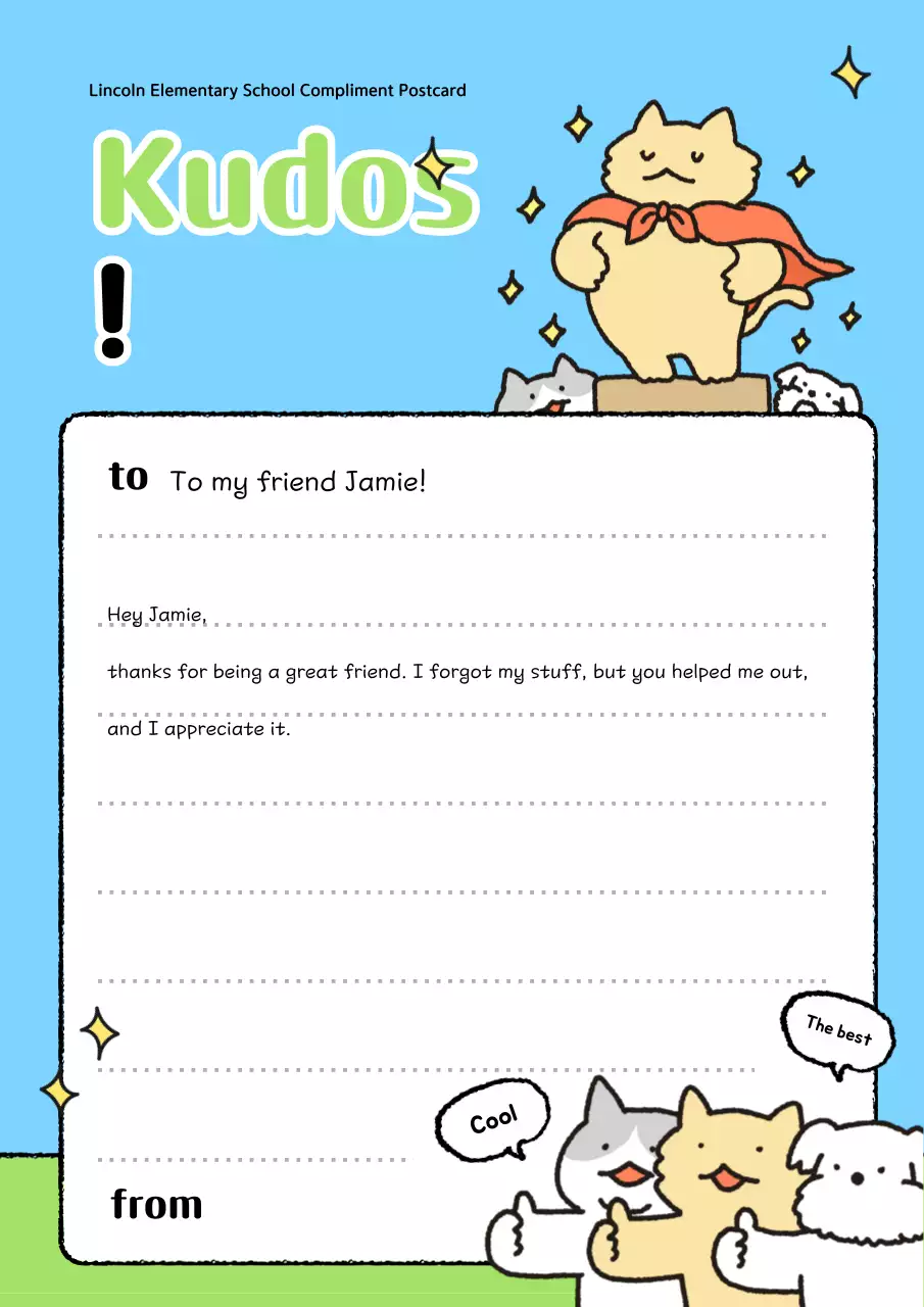 Bưu thiếp khen ngợi em bé Sky Blue