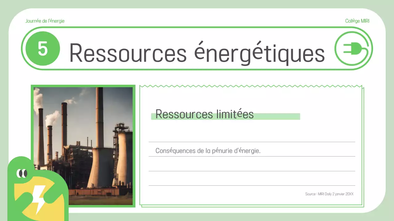 Matériel pédagogique sur l'énergie verte et simple