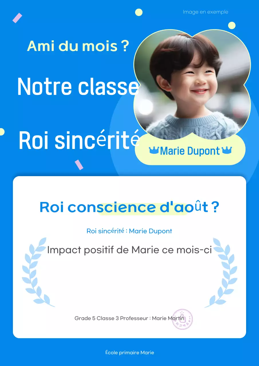 Guide des récompenses scolaires Blue Baby
