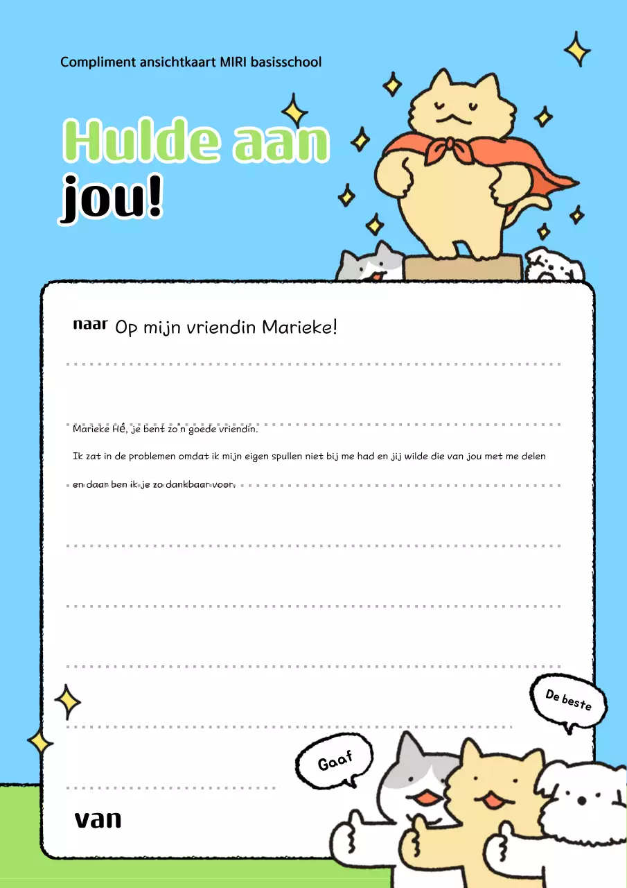 Hemelsblauwe Baby Lof Ansichtkaart