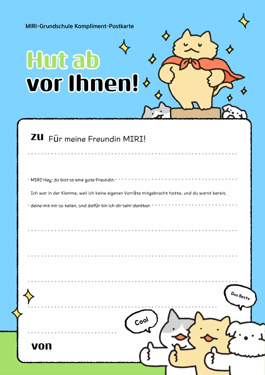 Himmelblaue Baby-Lob-Postkarte