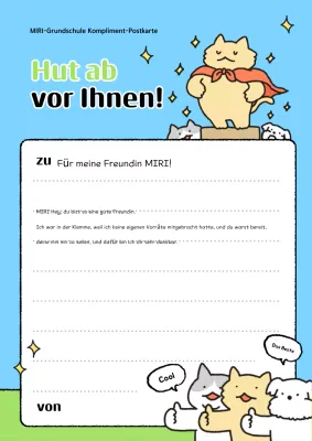 Himmelblaue Baby-Lob-Postkarte