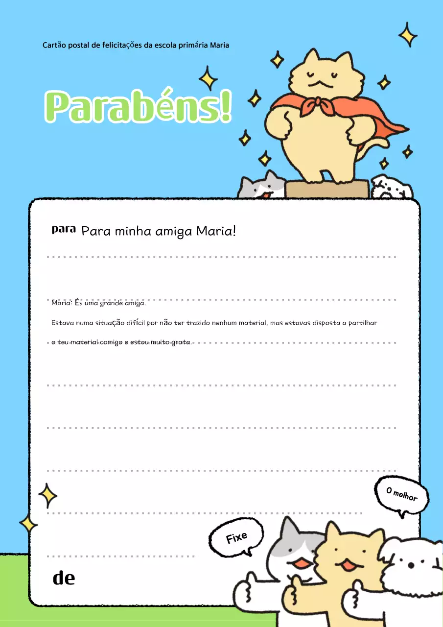 Cartão postal de louvor ao bebê azul-celeste