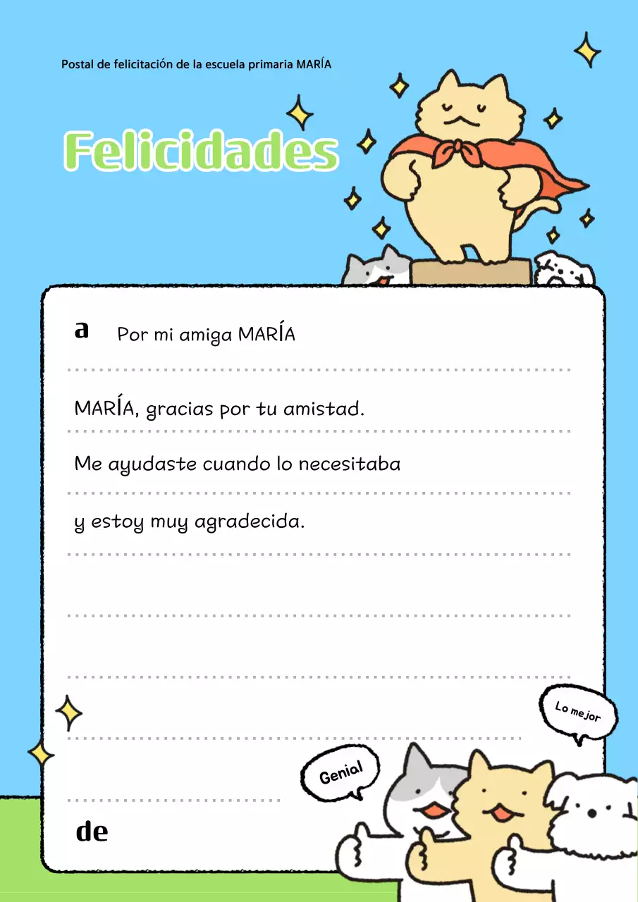 Postal de alabanza del bebé azul cielo