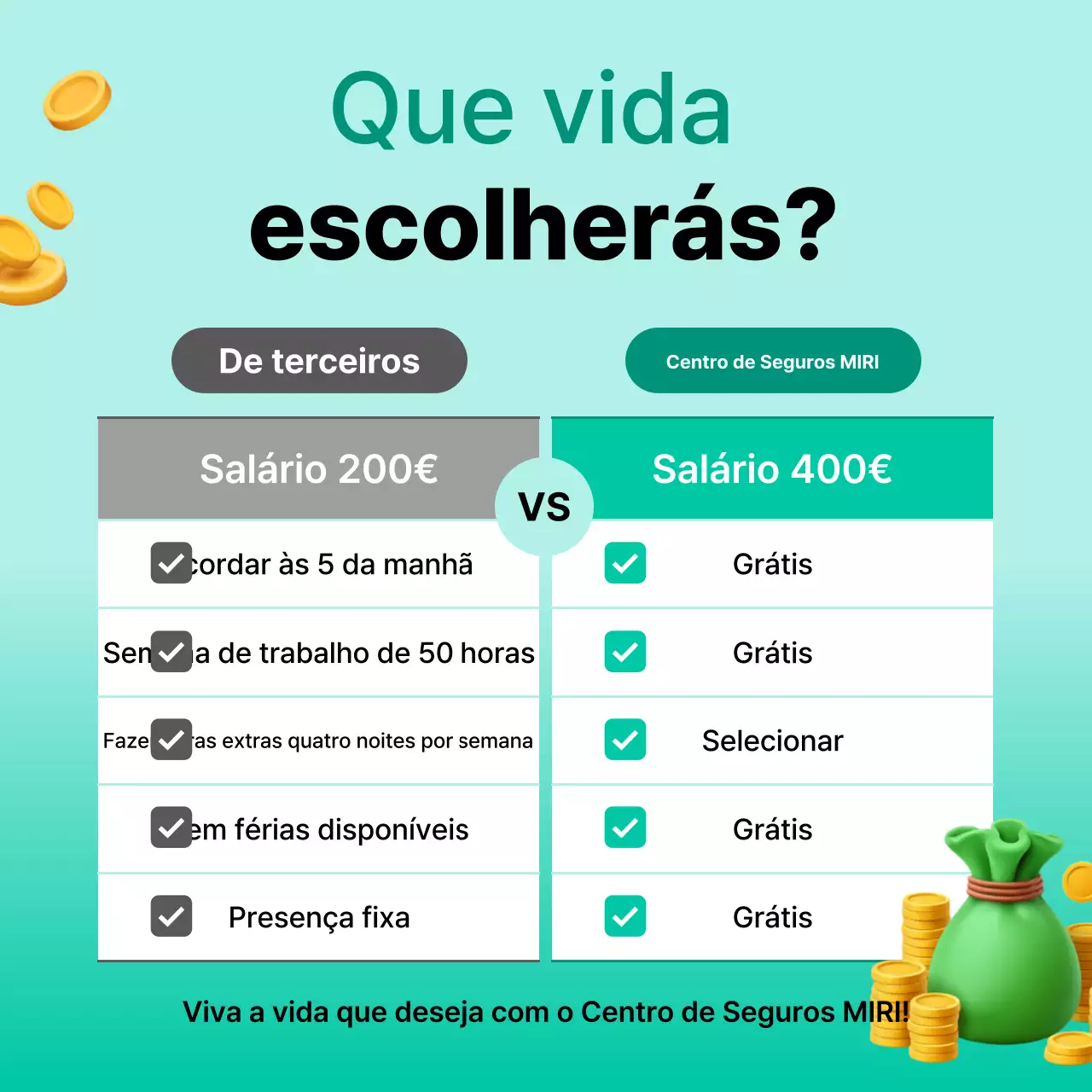 Anúncio de seleção de emprego da Mint Modern