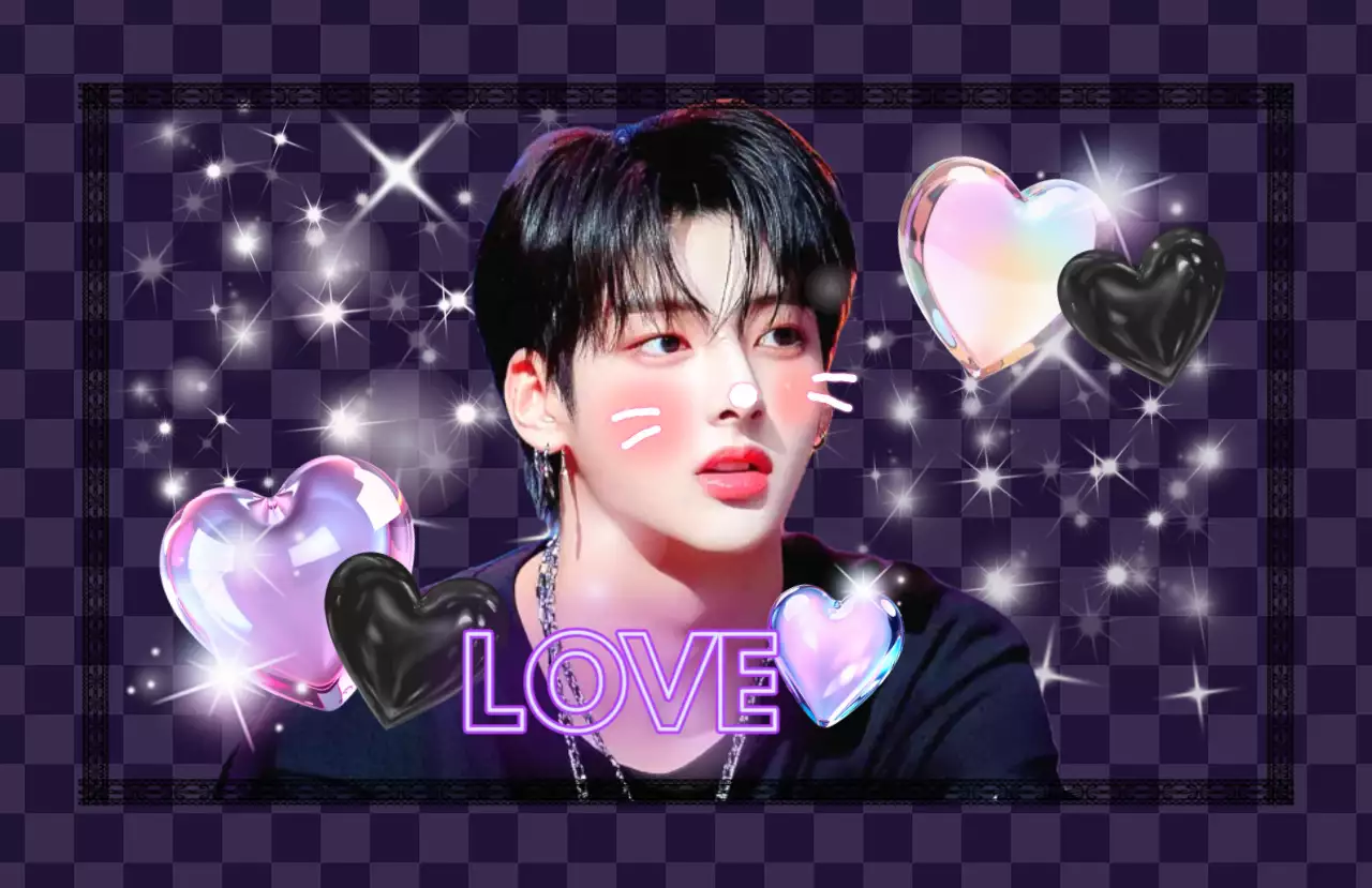 黒と紫 華やか ダークガーリーフリクラ