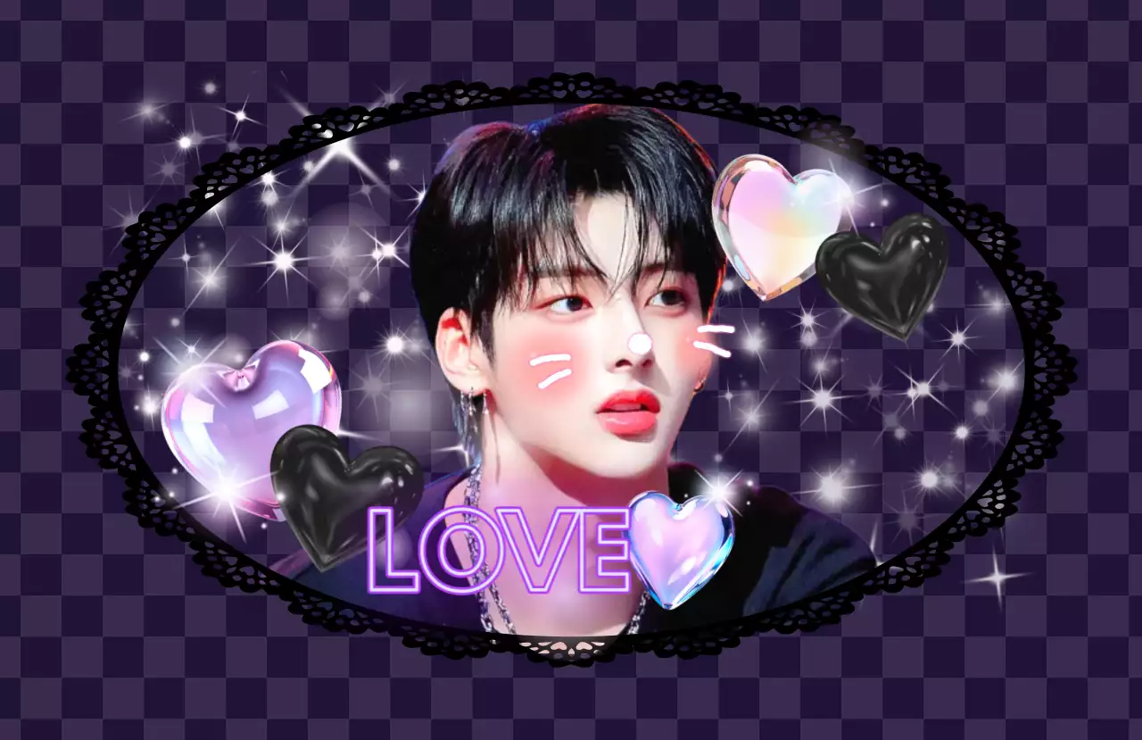 黒と紫 華やか ダークガーリーフリクラ