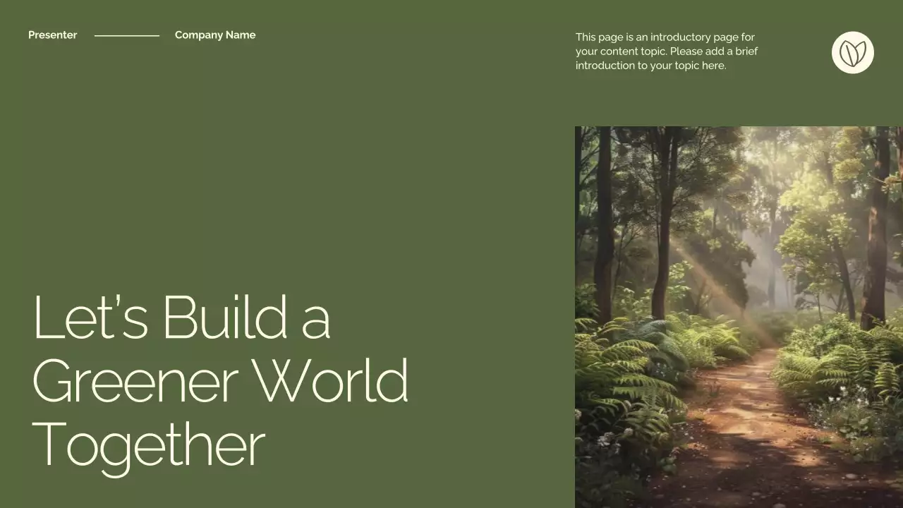 Green Minimal Environmental Presentation