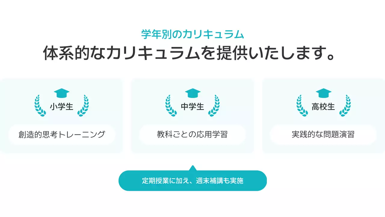 ブルー モダン 教育 詳細ページ