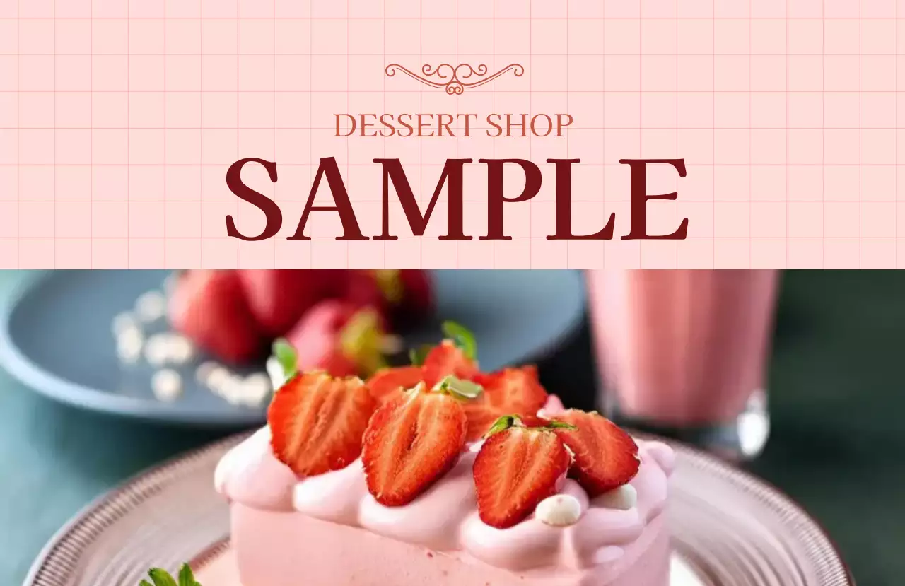 ピンク オシャレ デザート メニュー