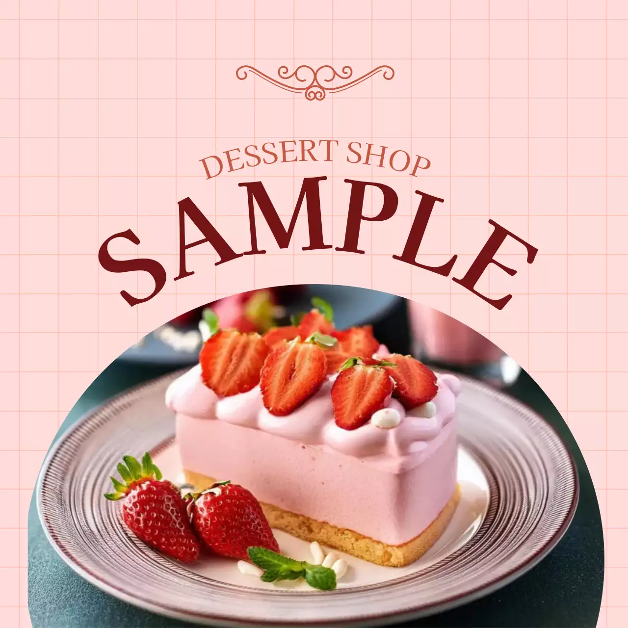 ピンク オシャレ デザート メニュー