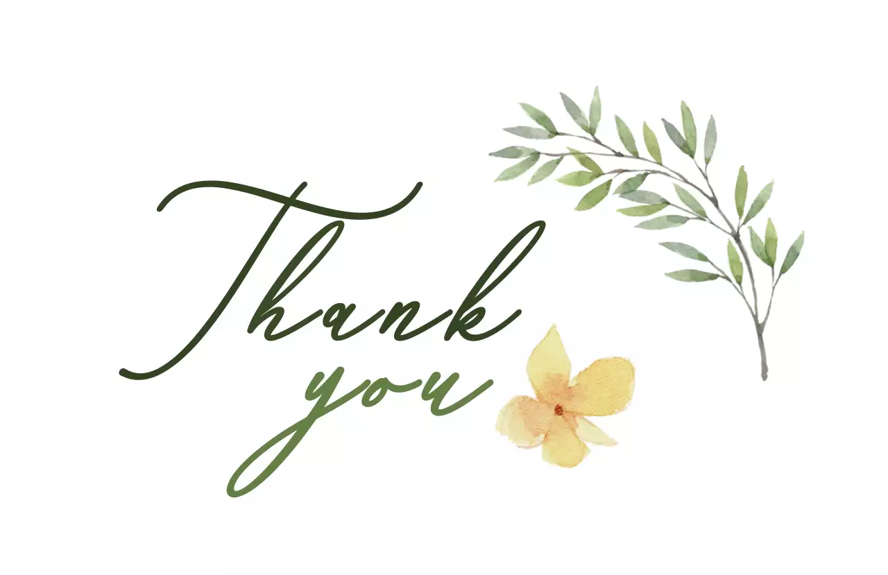 緑 上品 感謝 カード イラストサンキュー