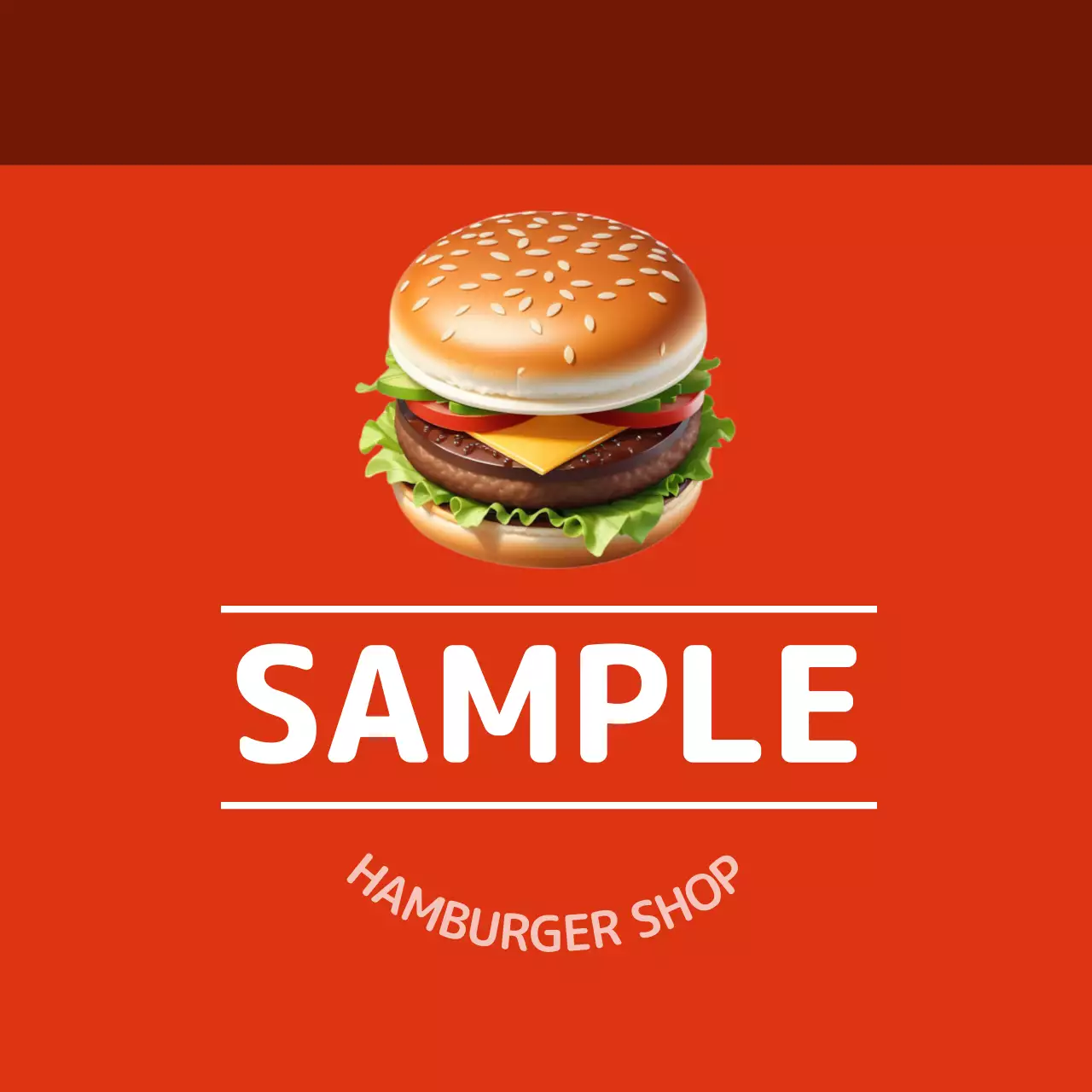 赤 モダン ハンバーガー ロゴ