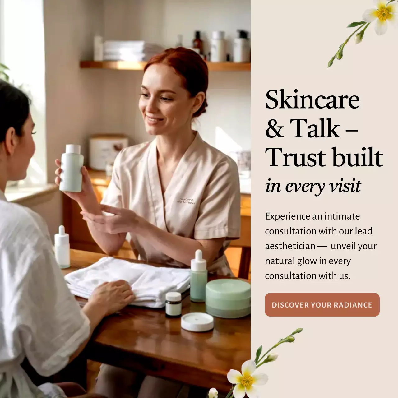 Beige Elegant Skincare Advertisement Instagram Post