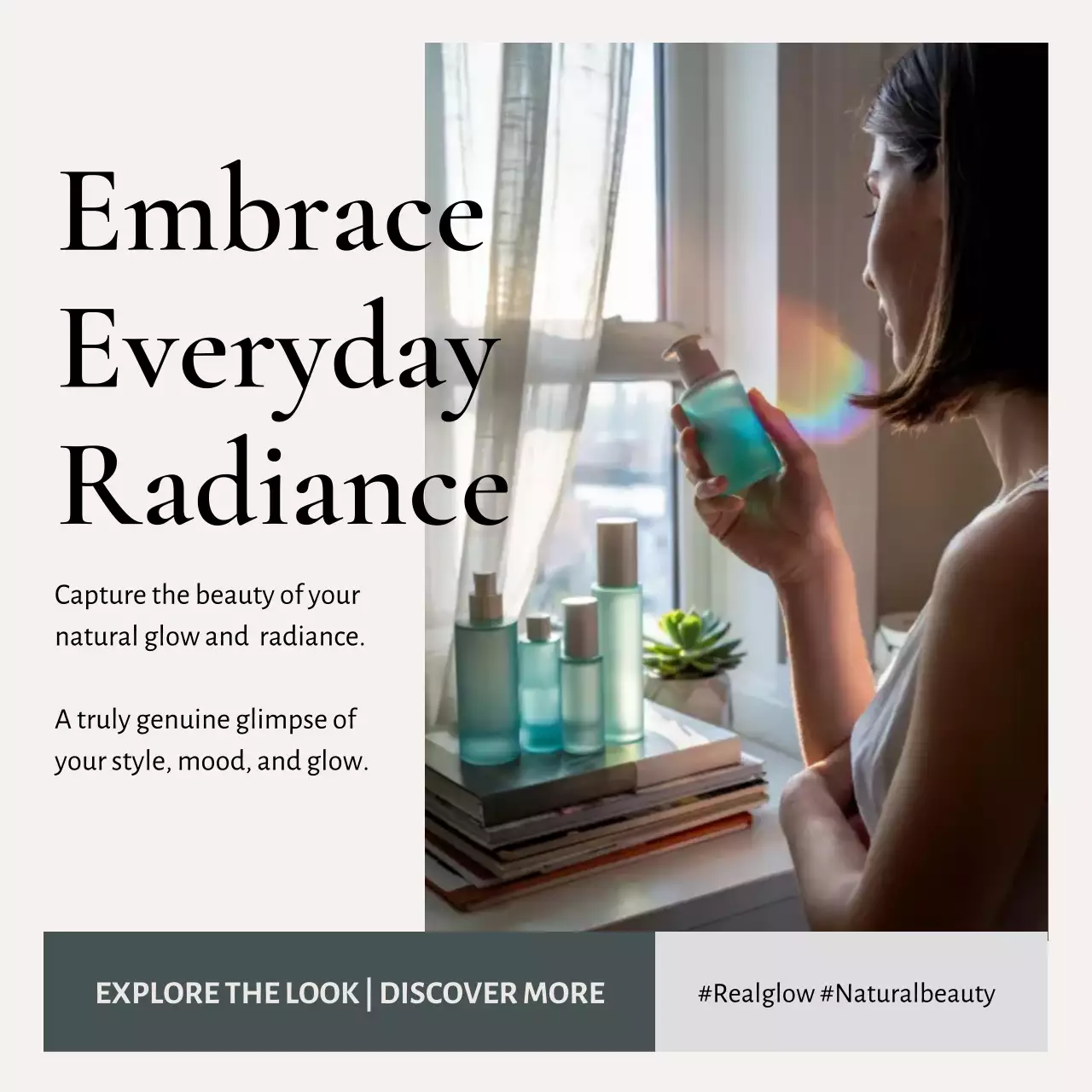 Beige Modern Skincare Advertisement Instagram Post