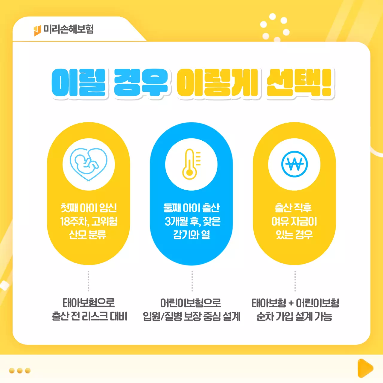 하늘색 귀여운 보험 광고