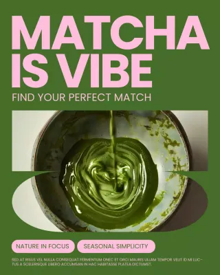 Green Modern Matcha Promotion Instagram Post
