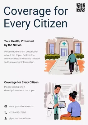 White Modern Healthcare Announcement Poster